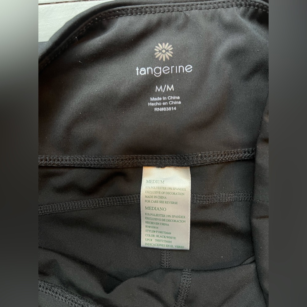 Tangerine Black Stripe Leggings Medium High Rise Athletic Workout Gym - Picture 7 of 14